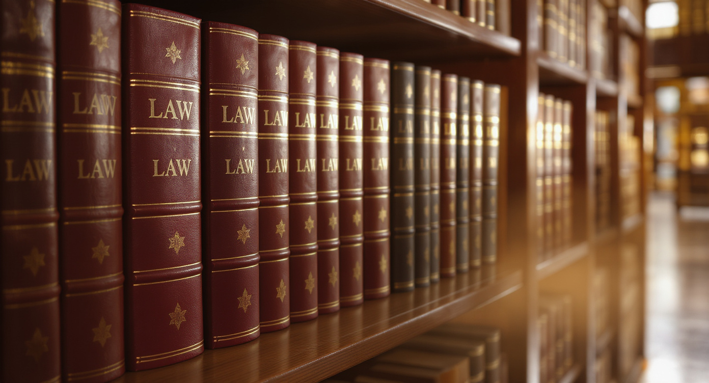 Law books in a library